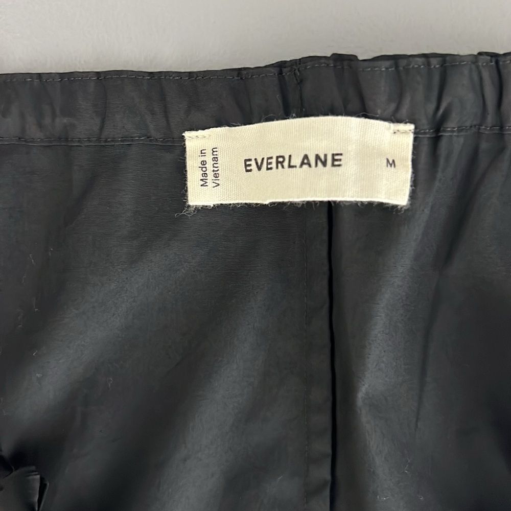 New Everlane The Supima® Puff-Sleeve Dress in Black Size M - Picture 6 of 13